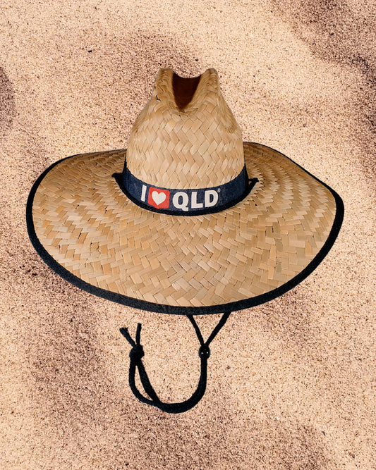 I Love Qld Straw Beach Hat